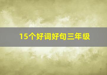 15个好词好句三年级