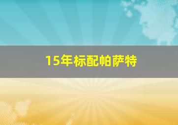 15年标配帕萨特