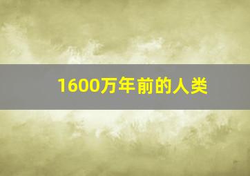 1600万年前的人类