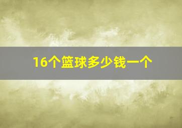 16个篮球多少钱一个