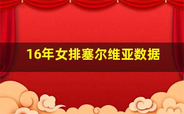 16年女排塞尔维亚数据