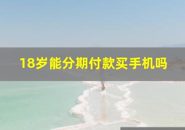 18岁能分期付款买手机吗