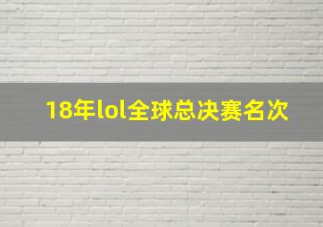 18年lol全球总决赛名次