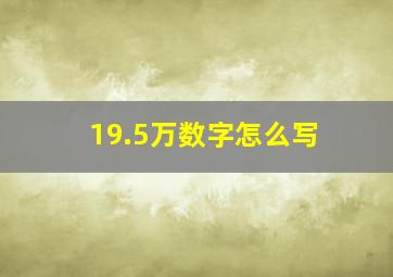 19.5万数字怎么写