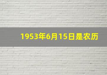 1953年6月15日是农历