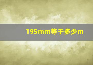 195mm等于多少m