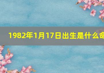 1982年1月17日出生是什么命