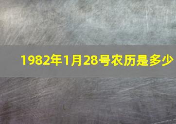 1982年1月28号农历是多少