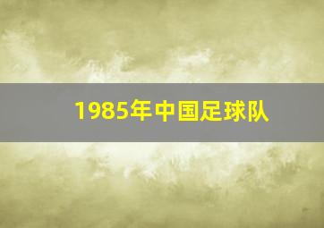 1985年中国足球队