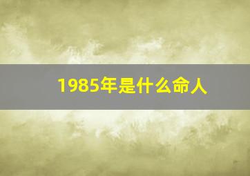 1985年是什么命人