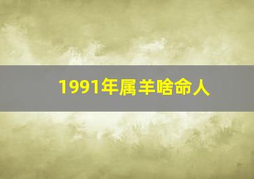 1991年属羊啥命人