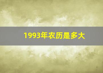 1993年农历是多大