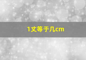 1丈等于几cm