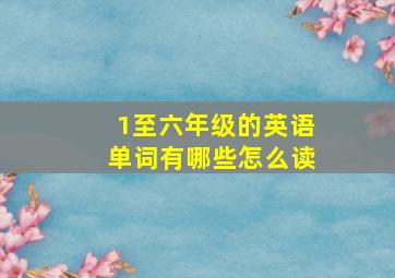 1至六年级的英语单词有哪些怎么读