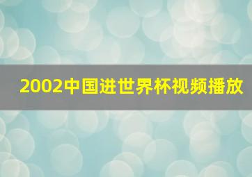 2002中国进世界杯视频播放