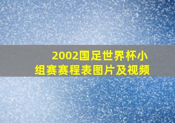 2002国足世界杯小组赛赛程表图片及视频