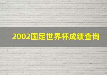 2002国足世界杯成绩查询