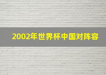 2002年世界杯中国对阵容