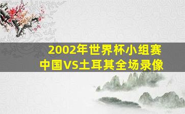 2002年世界杯小组赛中国VS土耳其全场录像