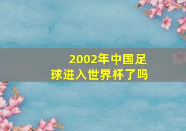 2002年中国足球进入世界杯了吗