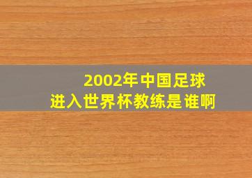 2002年中国足球进入世界杯教练是谁啊