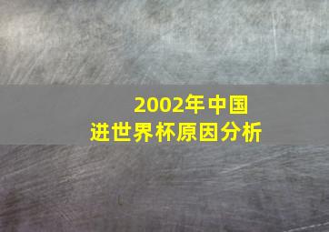 2002年中国进世界杯原因分析