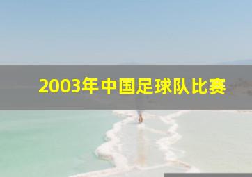 2003年中国足球队比赛