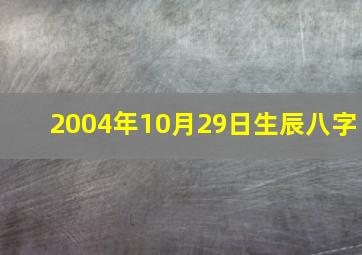 2004年10月29日生辰八字