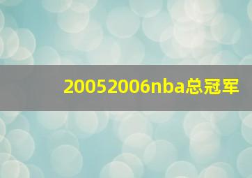 20052006nba总冠军