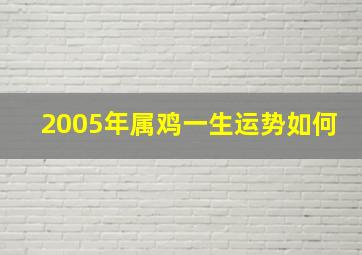 2005年属鸡一生运势如何