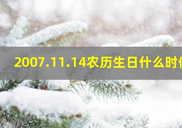 2007.11.14农历生日什么时候