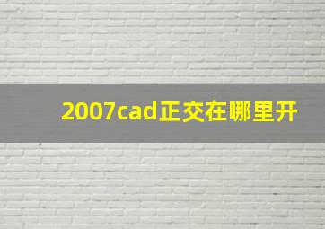 2007cad正交在哪里开