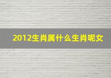 2012生肖属什么生肖呢女