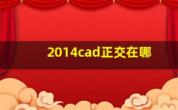 2014cad正交在哪