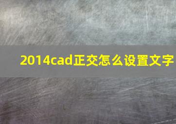 2014cad正交怎么设置文字