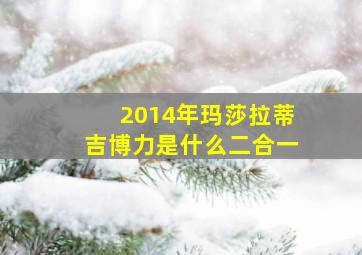 2014年玛莎拉蒂吉博力是什么二合一