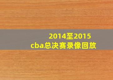 2014至2015cba总决赛录像回放