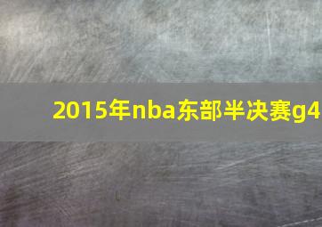 2015年nba东部半决赛g4