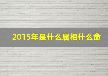 2015年是什么属相什么命