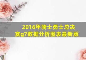 2016年骑士勇士总决赛g7数据分析图表最新版