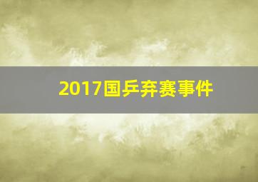 2017国乒弃赛事件