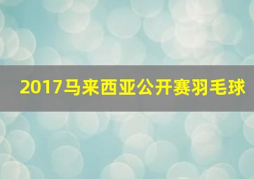 2017马来西亚公开赛羽毛球