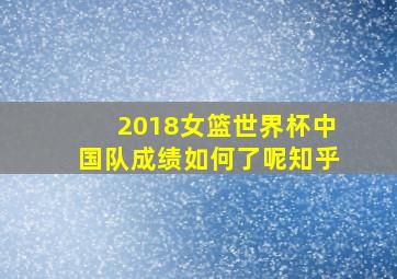 2018女篮世界杯中国队成绩如何了呢知乎