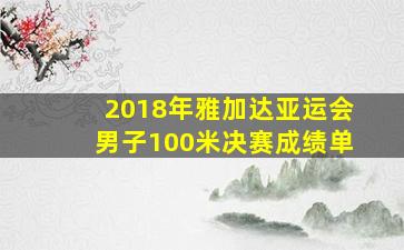 2018年雅加达亚运会男子100米决赛成绩单