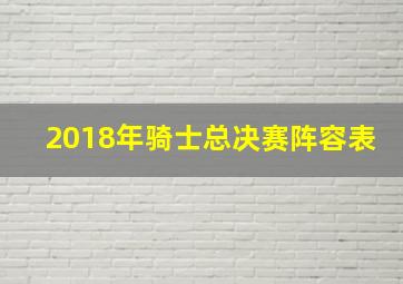 2018年骑士总决赛阵容表