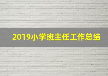 2019小学班主任工作总结