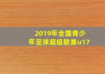 2019年全国青少年足球超级联赛u17