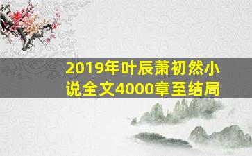 2019年叶辰萧初然小说全文4000章至结局