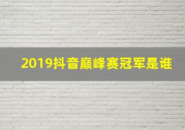 2019抖音巅峰赛冠军是谁