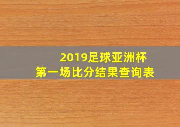 2019足球亚洲杯第一场比分结果查询表